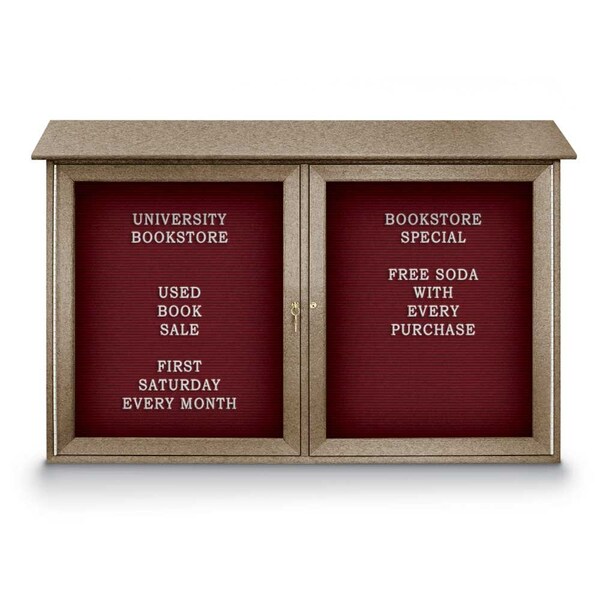 United Visual Products Indoor Enclosed Combo Board, 48"x36", Bronze Frame/Grey & Forbo UVCB4836BZ-GREY-FORBO - main